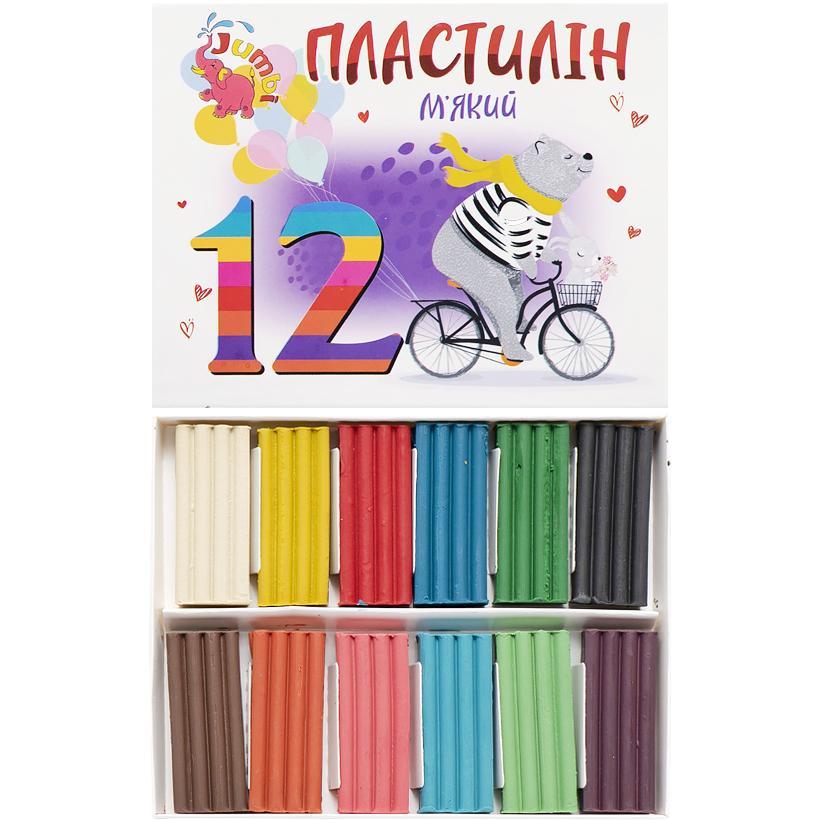 Пластилін "Jumbi" 12 кольорів 216г арт.КТ230604, фото 1