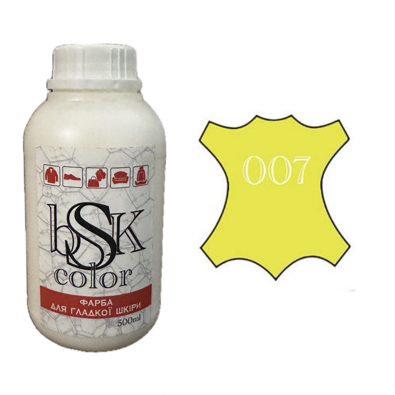 Фарба для шкіри , Bsk color чорного кольору 0.5 літра, фото 1