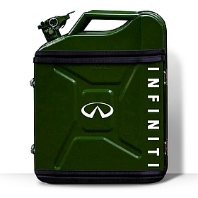 Подарункова каністра бар 20л із посудом «Infiniti» Темно-зелений брату на будь-яке свято (з підсвічуванням)