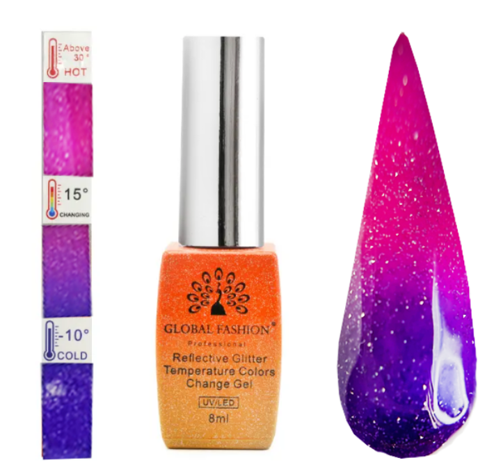 Гель лак Temperature Color Change Disco, Global Fashion 8 мл, 221