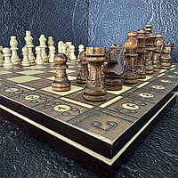 Настільна гра Шахи, шашки, нарди 3в1 дерев'яні з магнітом 7702H (дошка 29x29 см)