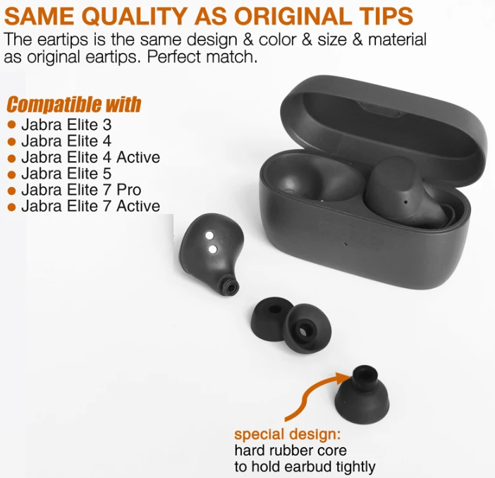 Силіконові амбушури TWS Jabra Elite 8 Active Elite 3 Elite 4 Active 5​​​​​​​ Elite 7 Pro Mifo FiiTii Комплект, фото 1