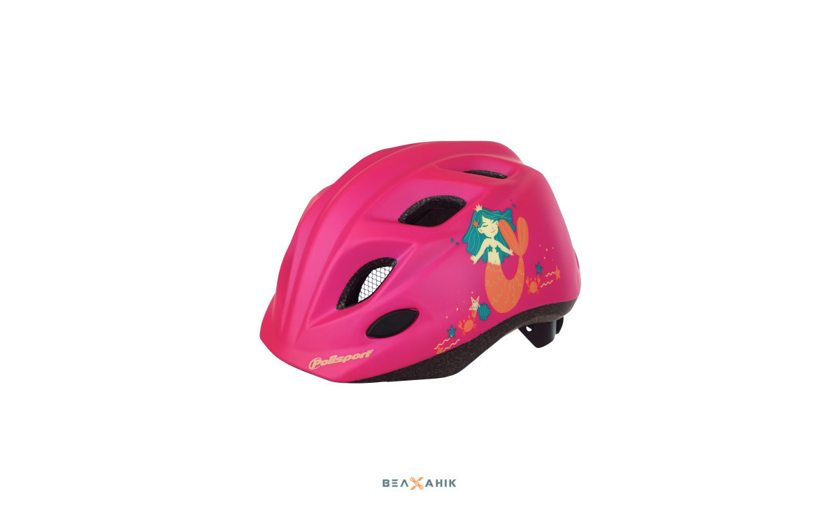Шолом дитячий POLISPORT Kids Premium Русалка + LED блимавка [XS]