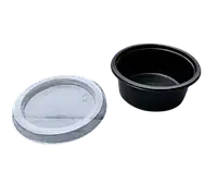 Одноразовий соусник з кришкою контейнер для соусів 30 мл чорний ПП упаковка 100 шт