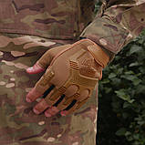 Рукавички безпалі з гумовим демпфером Mechanix койот ONE SIZE З регульованою застібкою, фото 8