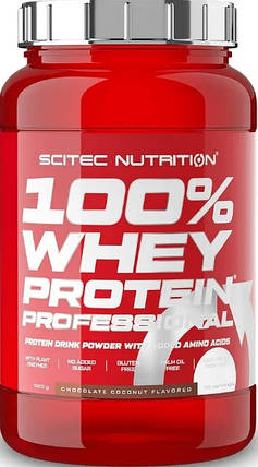 Сироватковий протеїн для набору Scitec 100% Whey Protein Professional 920 г шоколад-кокос, фото 1