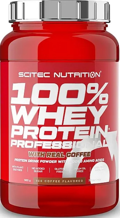 Протеін для набору ваги Scitec 100% Whey Protein Professional 920 г холодна кава