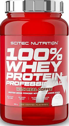 Протеін для набору ваги Scitec 100% Whey Protein Professional 920 г холодна кава, фото 1