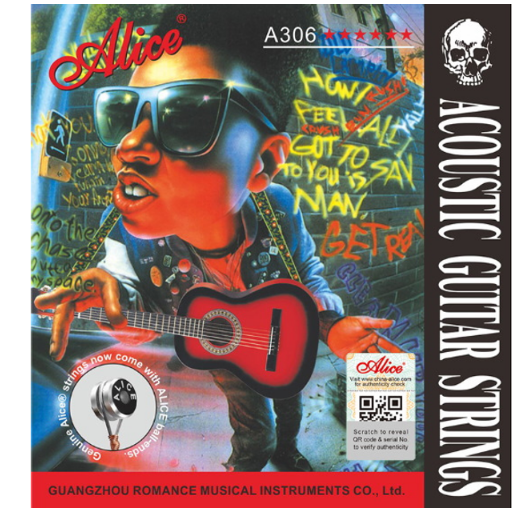 Струни для акустичної гітари Alice A306XL 10/47 посріблені Light, фото 1