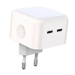 Мережевий зарядний пристрій XO L102 EU Dual type-C port 35 W Type-C to Type-C