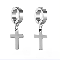 Імітація проколу у вухо сережки з хрестиком пара