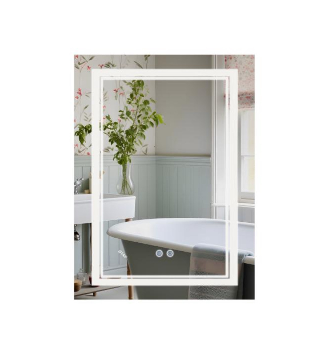 Qtap дзеркало 60х80см з LED-підсвіткою, з антизапотіванням, з димером, рег. темп. кольору (3000-6500 K)