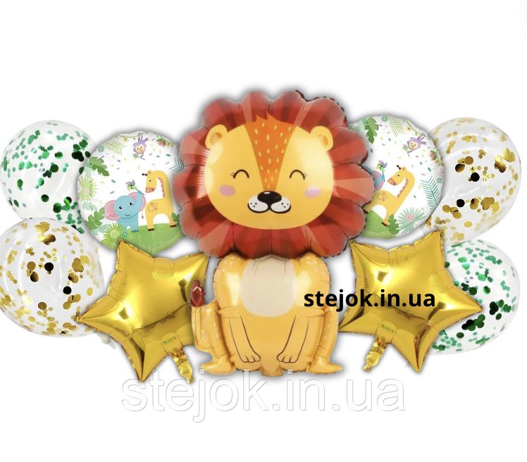 Набір куль для вечірки в стилі сафарі Лев, фото 1