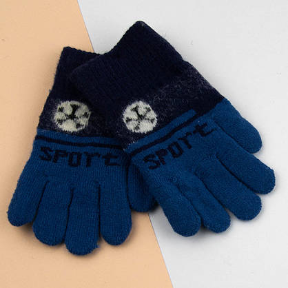 Оптом дитячі рукавички на 6-9 років для хлопчиків (арт. 24-8-001), фото 4