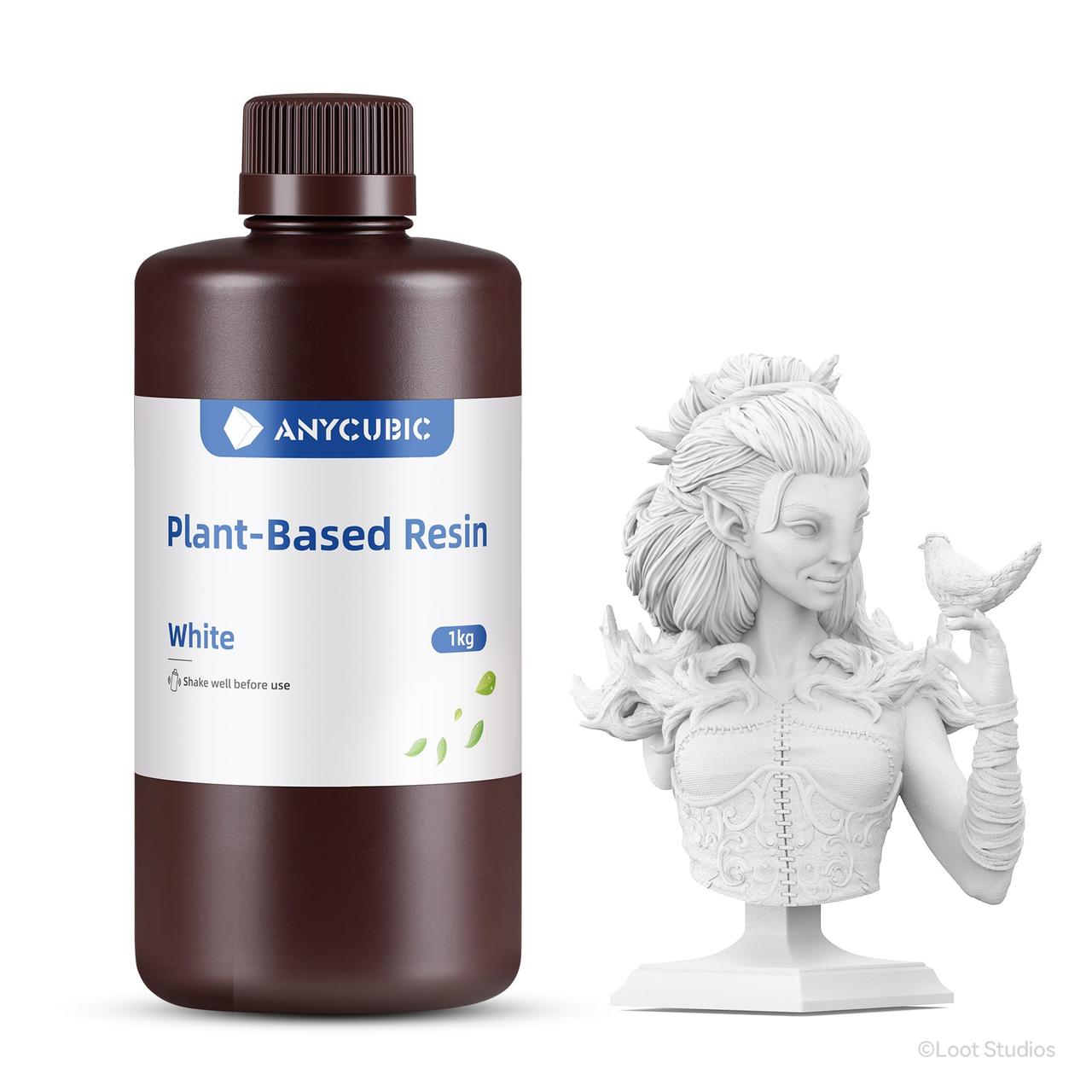 Фотополімерна Еко смола на рослинній основі Anycubic ECO Plant-Based UV Resin White (Біла), 1kg