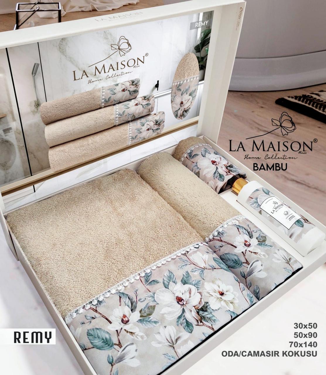 Подарунковий набір бамбукових рушників La Maison Bambu з ароматом Remy (3 шт)