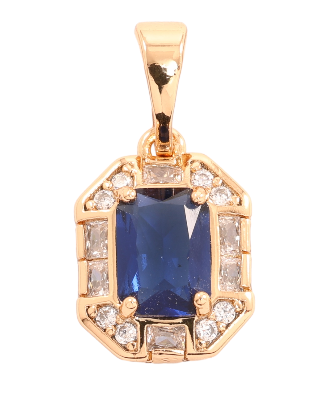 Кулон Xuping Позолота 18K "Синій фіаніт в обрамленні цирконію» для ланцюжка до 5мм