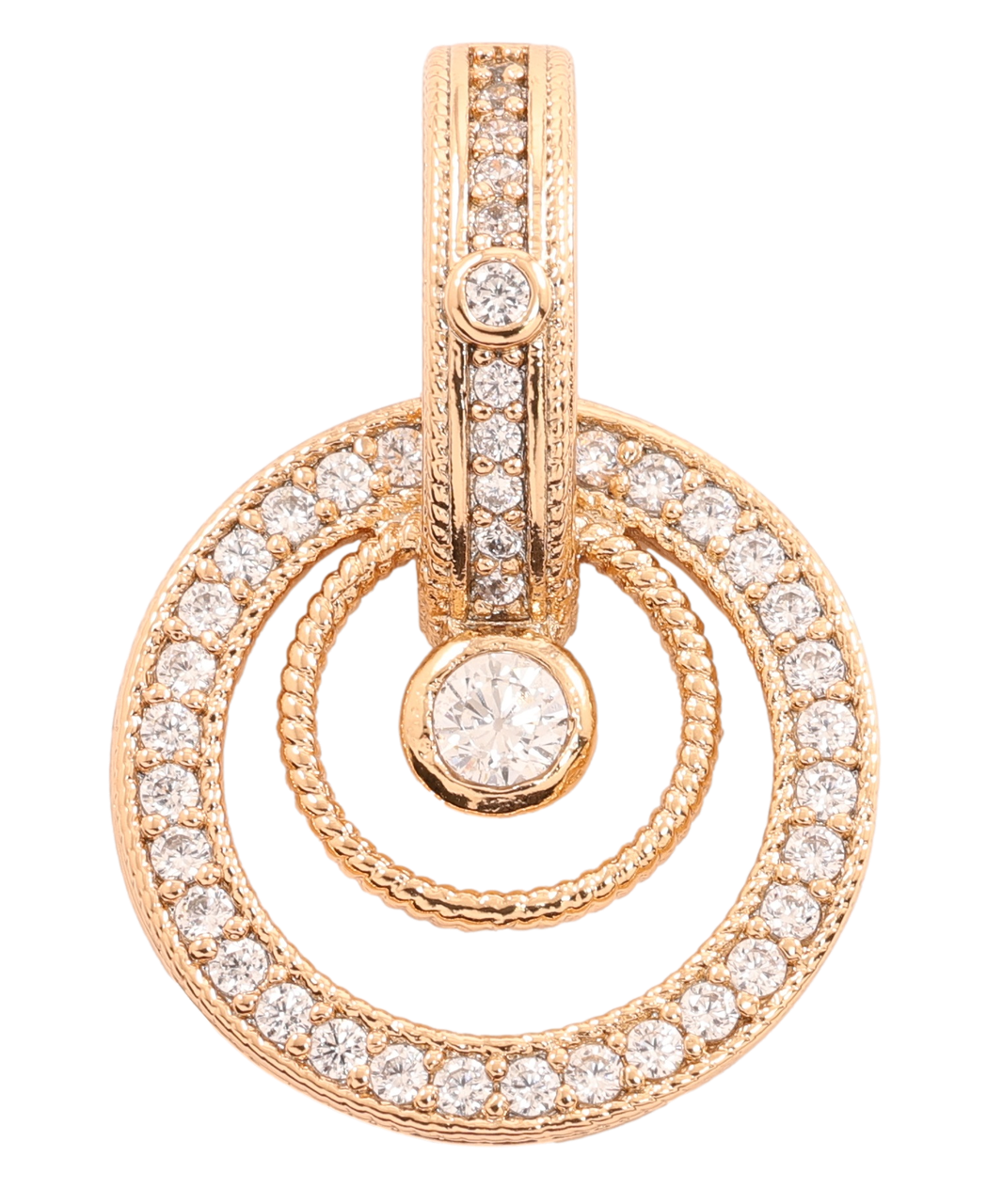 Кулон Xuping Позолота 18K "Колечка з цирконієм" для ланцюжка до 3 мм