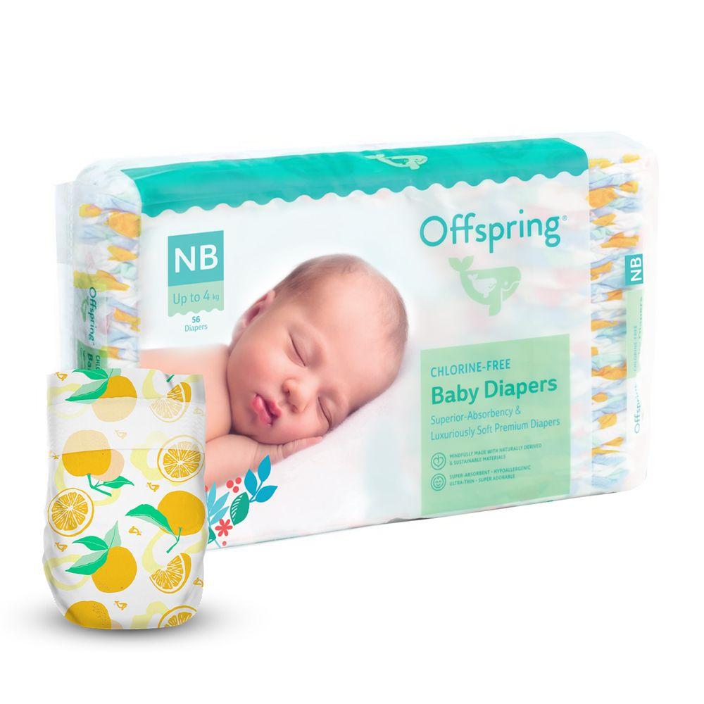 Підгузки Offspring Tangy Orange, розмір 1 (NB), до 4 кг, 56 шт., фото 1