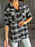Жіноча молодіжна сорочка в клітинку з кишенями на грудях (р. 42-48) 2131077, фото 6