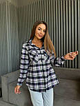 Жіноча молодіжна сорочка в клітинку з кишенями на грудях (р. 42-48) 2131077, фото 7