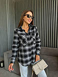 Жіноча молодіжна сорочка в клітинку з кишенями на грудях (р. 42-48) 2131077, фото 2