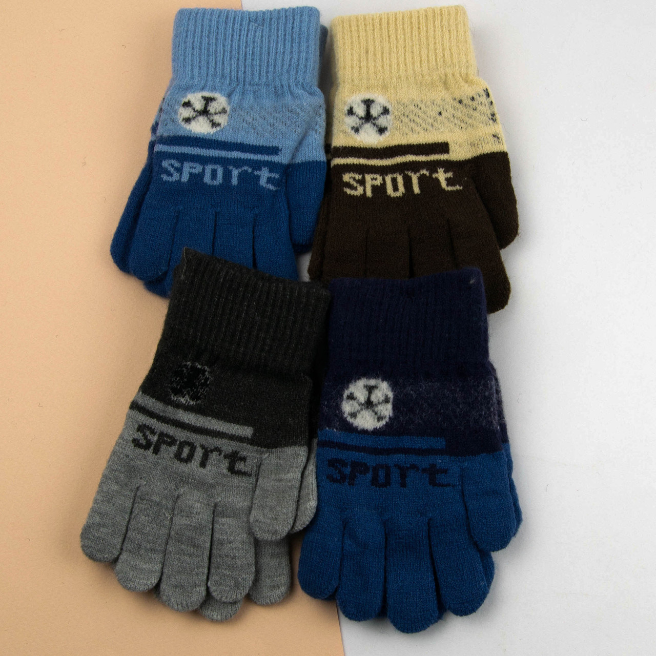 Оптом дитячі рукавички на 6-9 років для хлопчиків (арт. 24-8-001)