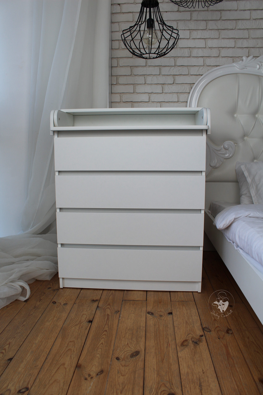 Сповивальний комод Baby Comfort Classic Flat на 4 ящики білий