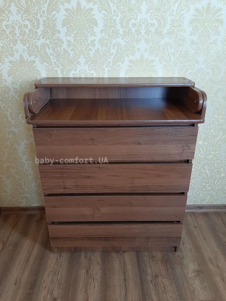 Сповивальний комод Baby Comfort Classic Flat на 4 ящики горіх