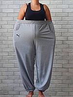 Женские штаны оптом большого размера батал спортивные с карманами накат (серые темно серые) р.60 64