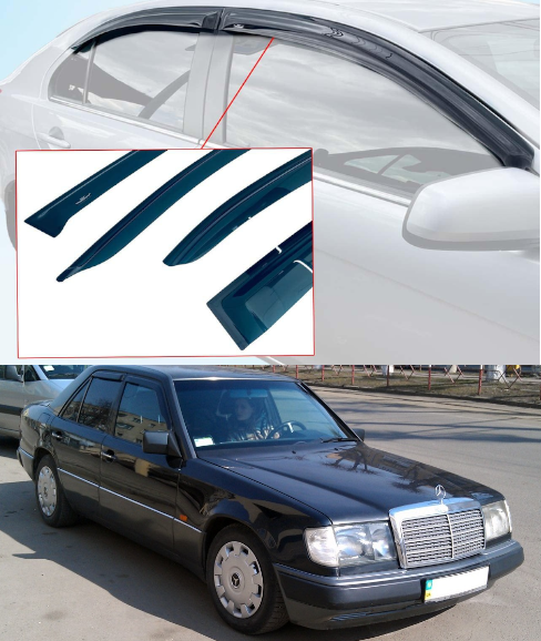 Дефлектори вікон Mercedes Benz E-klasse W124 1984-1997 (скотч) AV-Tuning