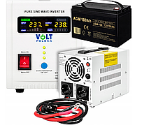 Аварійний комплект Volt Polska SINUS PRO 800 E 12/230V 500/800W + Акумулятор VOLT AGM VRLA 100Ah 12V