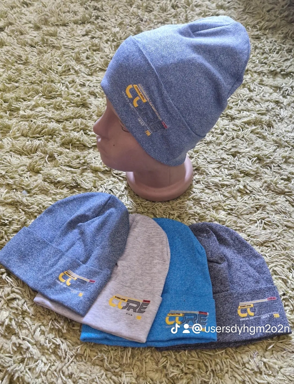 Оптом Шапка трикотажна для хлопчика подвійна  р 48-50