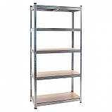 Стелаж металевий на 5 полиць 180 X 90 X 40 см 175кг MIR-RMG175, фото 4
