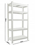 Стелаж металевий на 5 полиць 180 X 90 X 40 см 175кг MIR-RMG175, фото 7
