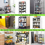 Етажерка мобільна п'ятиярусна універсальна пластикова 41х25х127см Чорна SW-00002109, фото 8