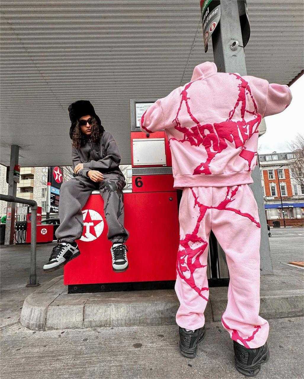 Спортивний костюм оверсайз Harajuku рожевий