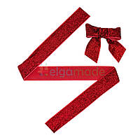 Стрічка з люрексом ЧЕРВОНА, 25 мм