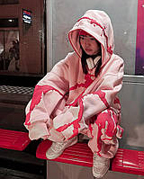 Спортивний костюм оверсайз Harajuku рожевий, фото 4