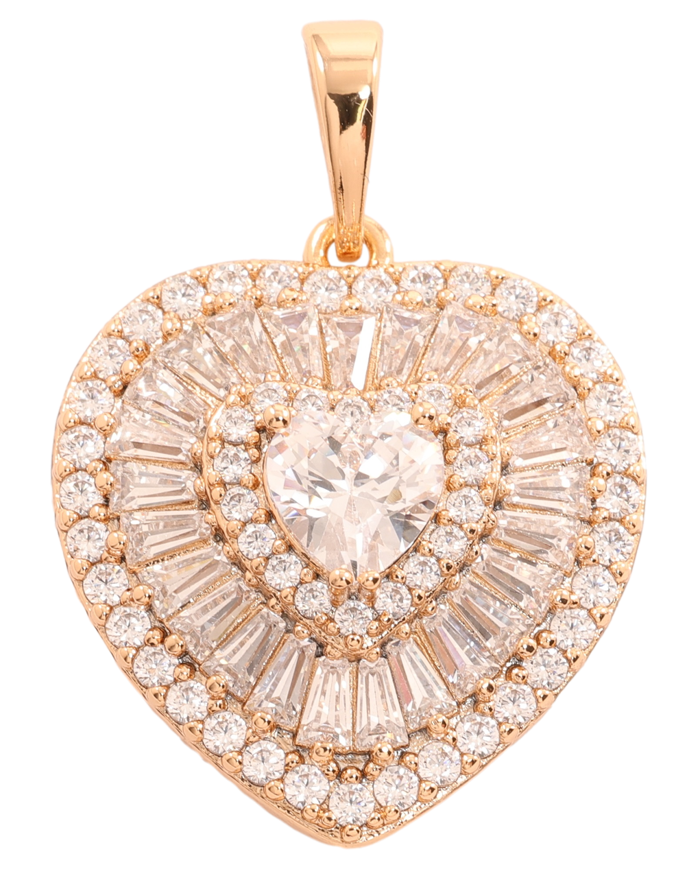 Кулон Xuping Позолота 18K «Сердечко з інкрустацією цирконієм» для ланцюжка до 6мм