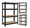 Стелаж металевий 150x70x30 4 полиці (чорний), фото 2