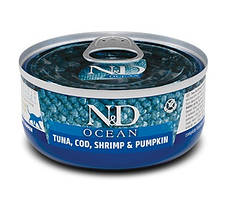 Вологий беззерновий корм Farmina (Фарміна) Grain Free Ocean для кішок, з тунцем, креветками та гарбузом 70 гр