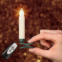 Новорічна гірлянда свічка з кліпсами на ялинку 15 шт Бездротові