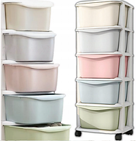 Пластиковий комод органайзер для іграшок на колесах