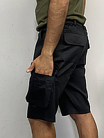 Чоловічі шорти карго з кишенями повсякденні бриджі з ременем Indiana чорні