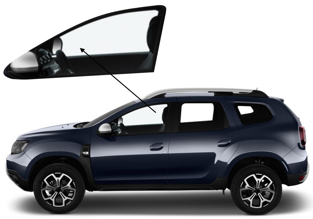 Бічне скло Renault Duster 2018-2023 передніх дверей ліве, фото 1