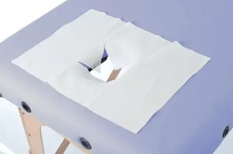 Серветки для масажного столу з отвором 35 * 35 см (50 шт./пач) зі спанбонду Білий, фото 1