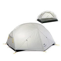 Двомісний легкий намет з футпринтом Naturehike Mongar NH17T007-M 20D (Сірий)