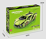 Конструктор Спортивна машина на 1168 деталей, зелена, фото 5