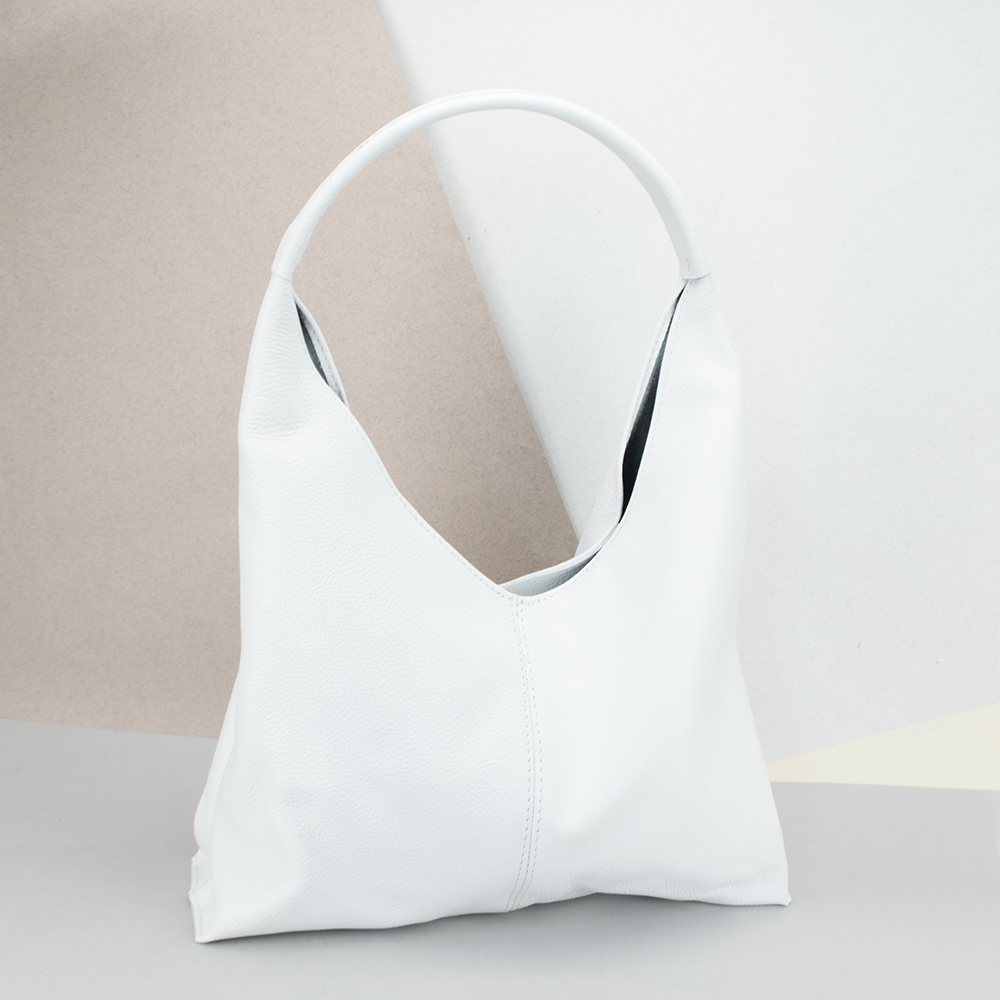 Сумка жіноча шопер шкіряна Virginia Conti 03695 з однією ручкою біла, фото 1